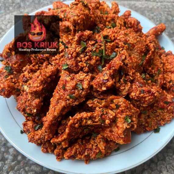 Kripik Kulit ayam Cryspy Aroma Daun Jeruk Pedas